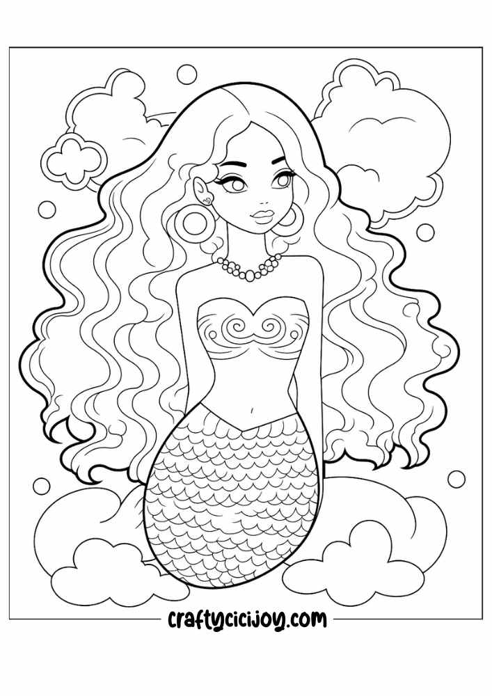 mermaid coloring pages 37