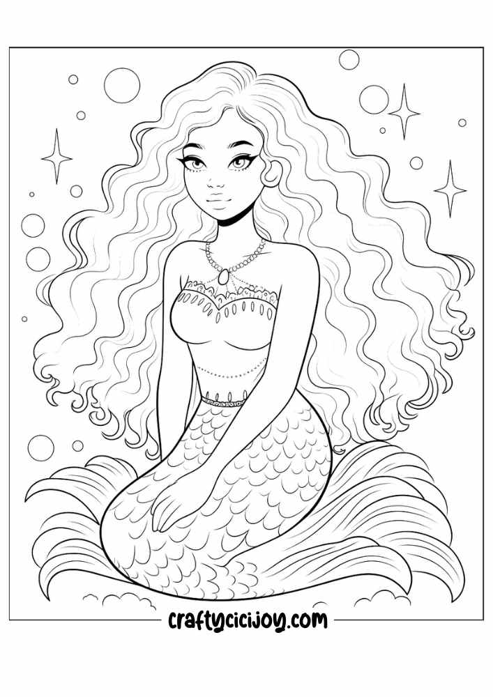 50 Free Printable Mermaid Coloring Pages For Adults
