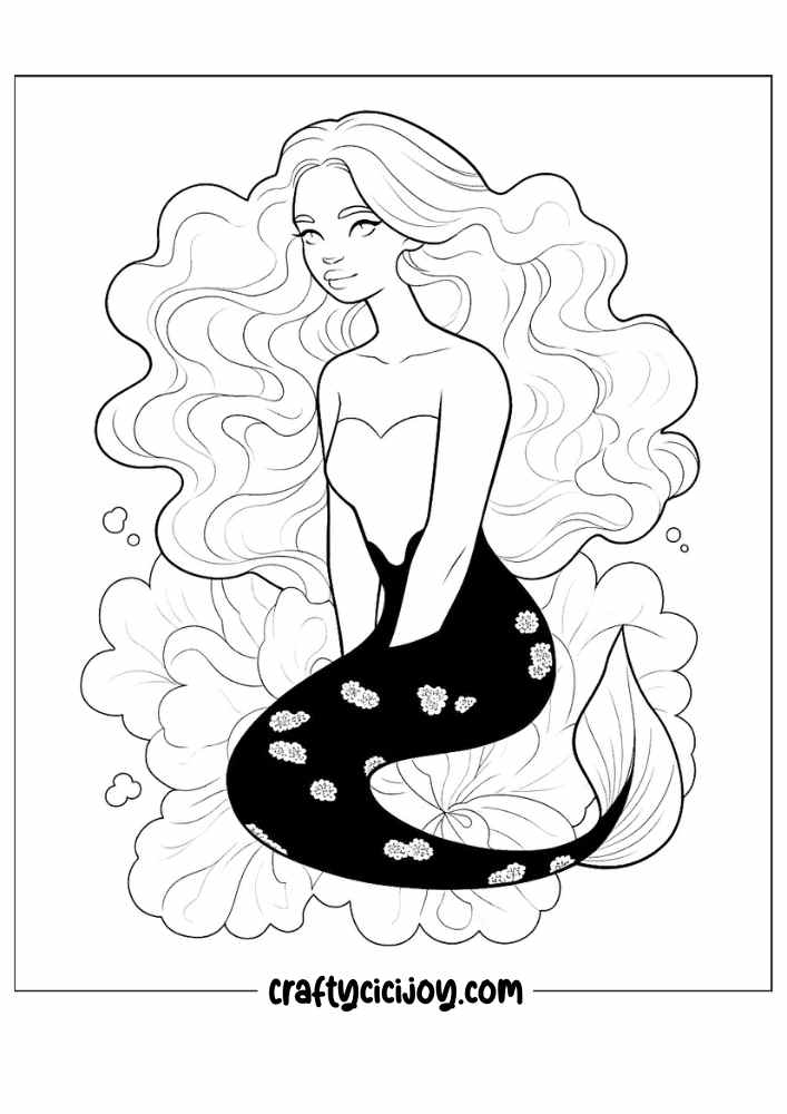 mermaid coloring pages 42