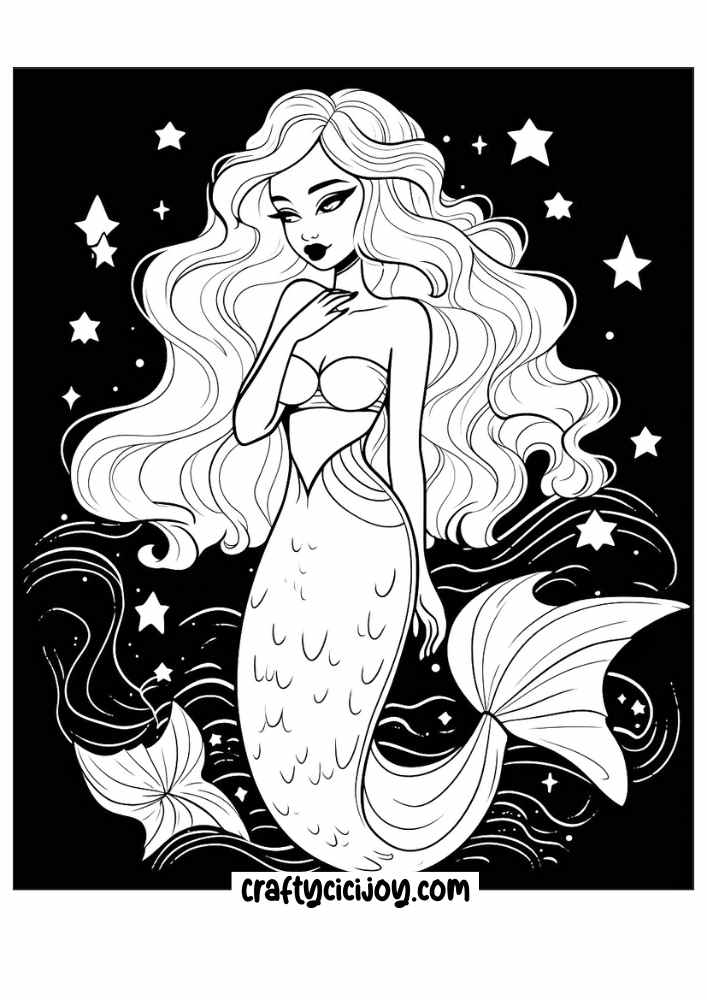 mermaid coloring pages 44