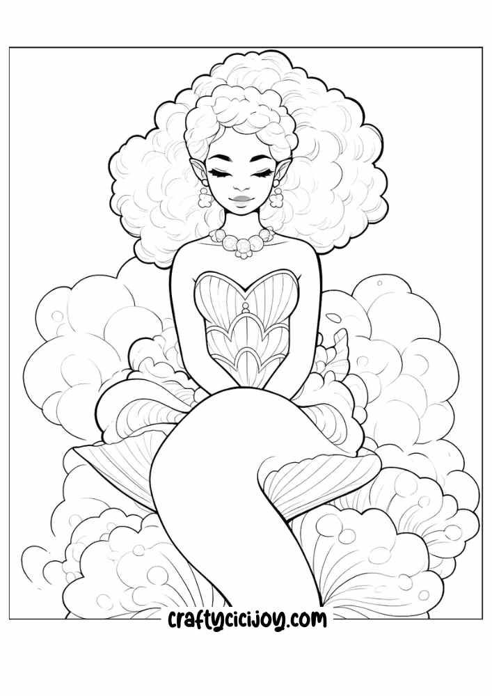 mermaid coloring pages 46