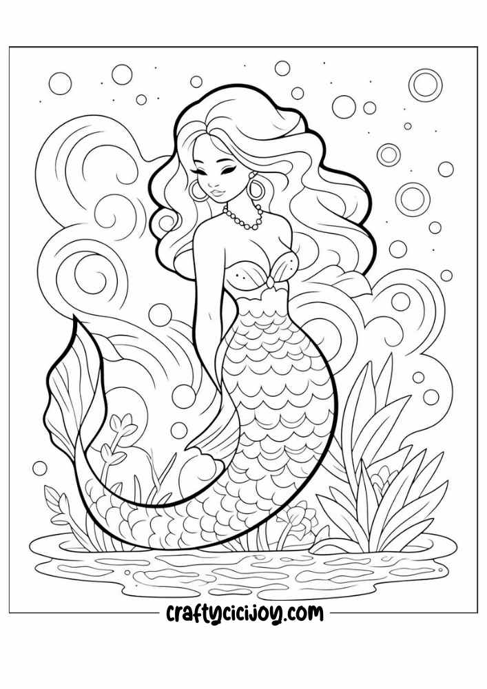 mermaid coloring pages 49