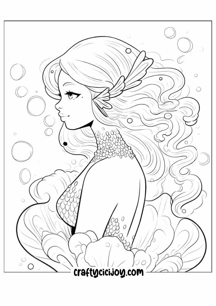mermaid coloring pages 6