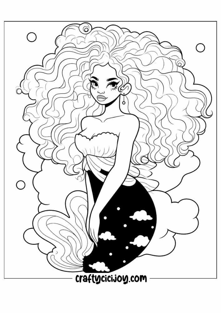 mermaid coloring pages 7