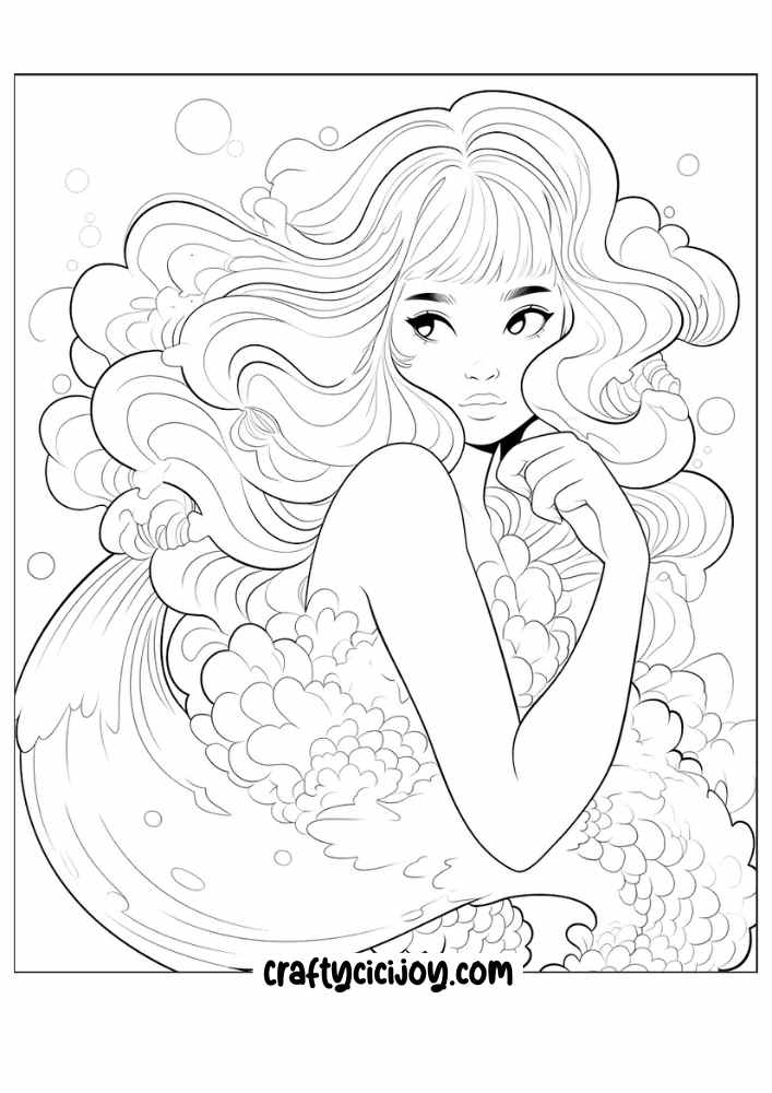 mermaid coloring pages 9