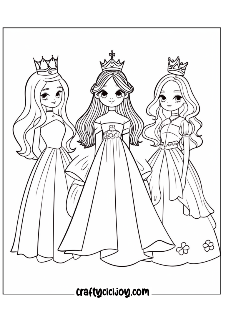 printable princess coloring page