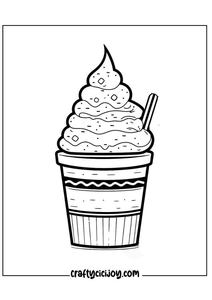 ice cream coloring page for adults 2