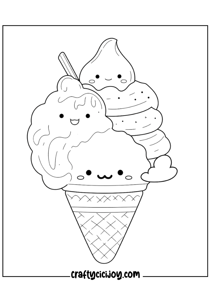 ice cream coloring page for adults 3