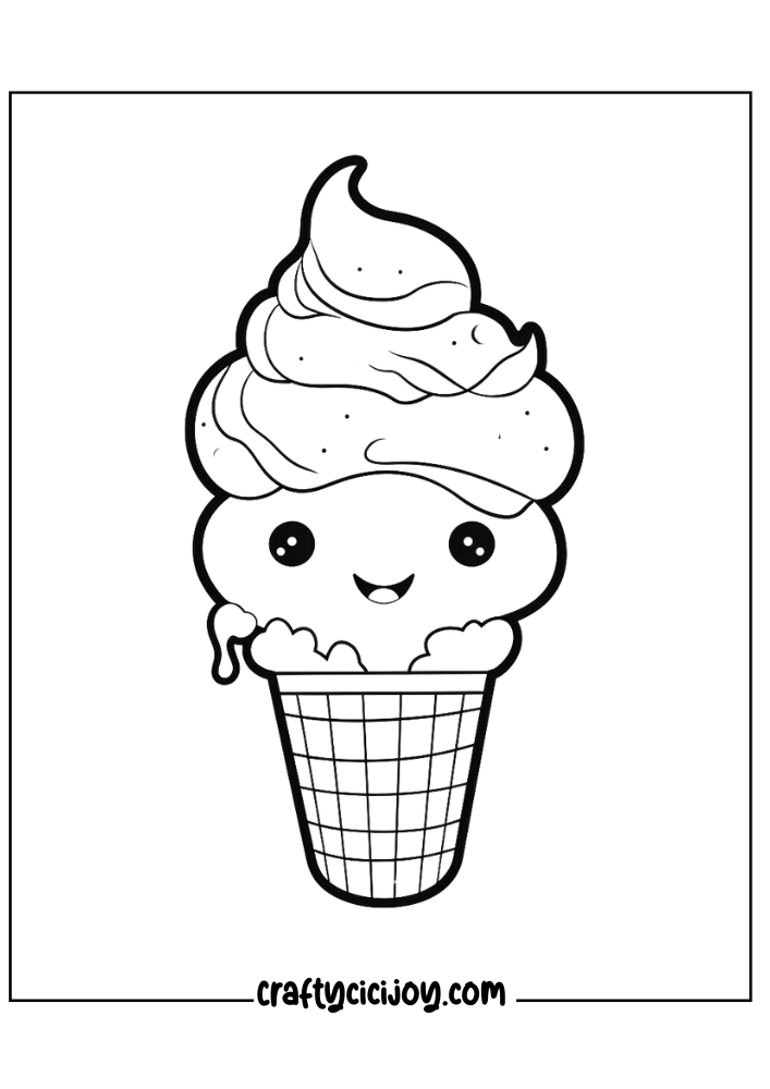 ice cream coloring page for adults