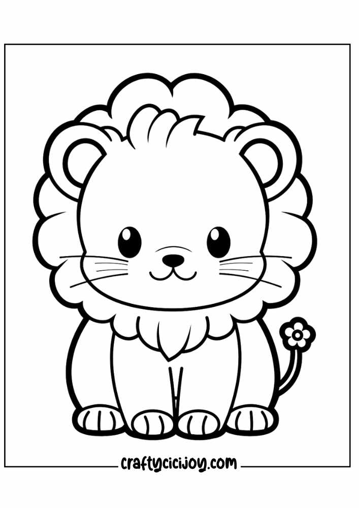 cute lion coloring pages 10