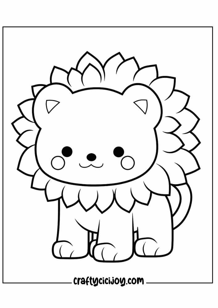 cute lion coloring pages 11