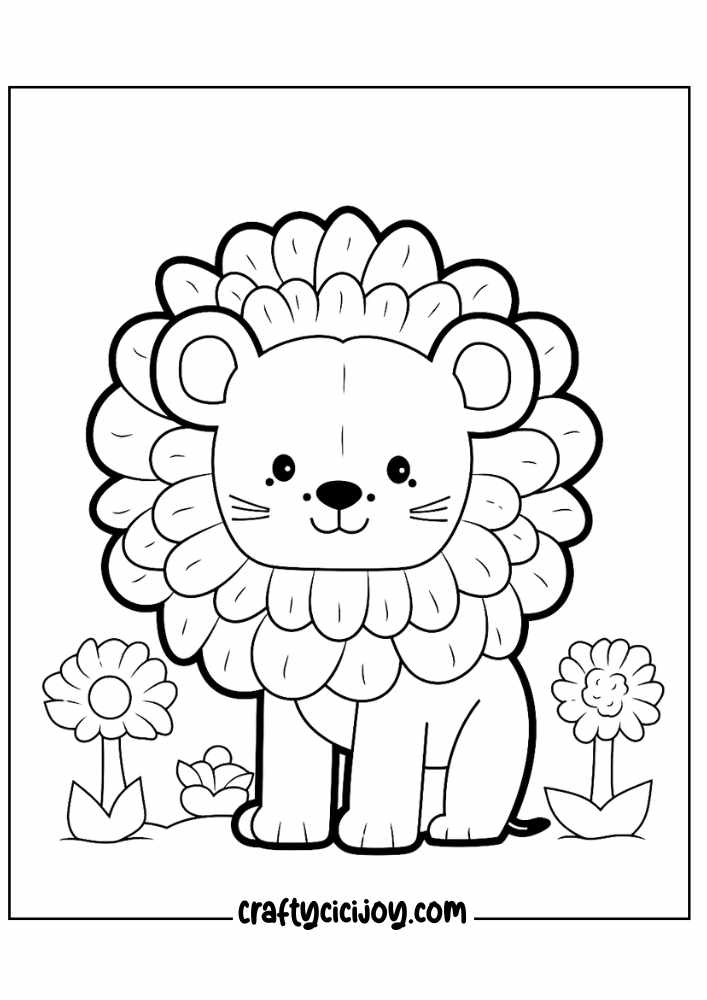 cute lion coloring pages 12