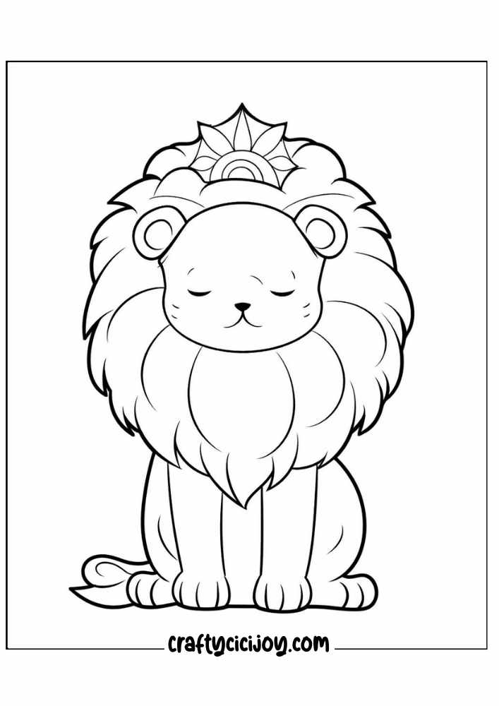 cute lion coloring pages 13