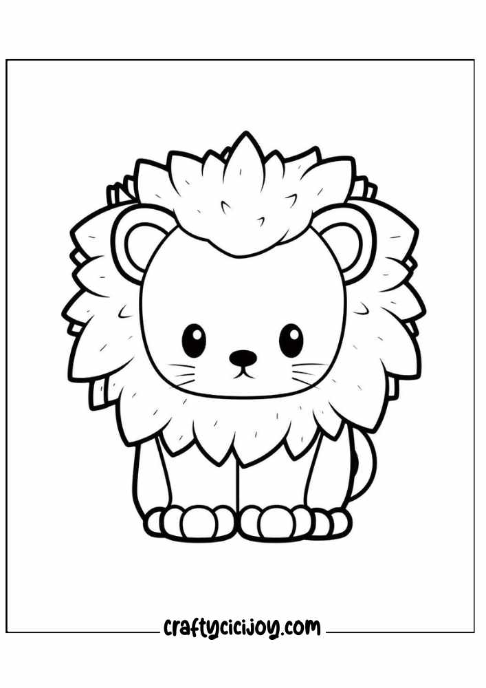 cute lion coloring pages 14