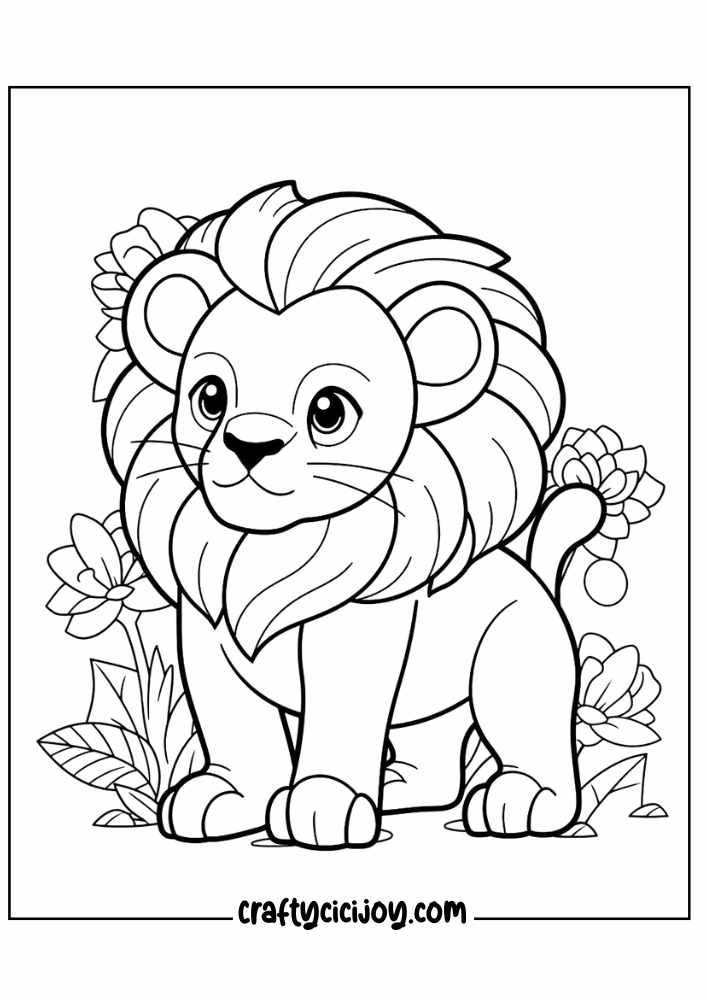 cute lion coloring pages 16