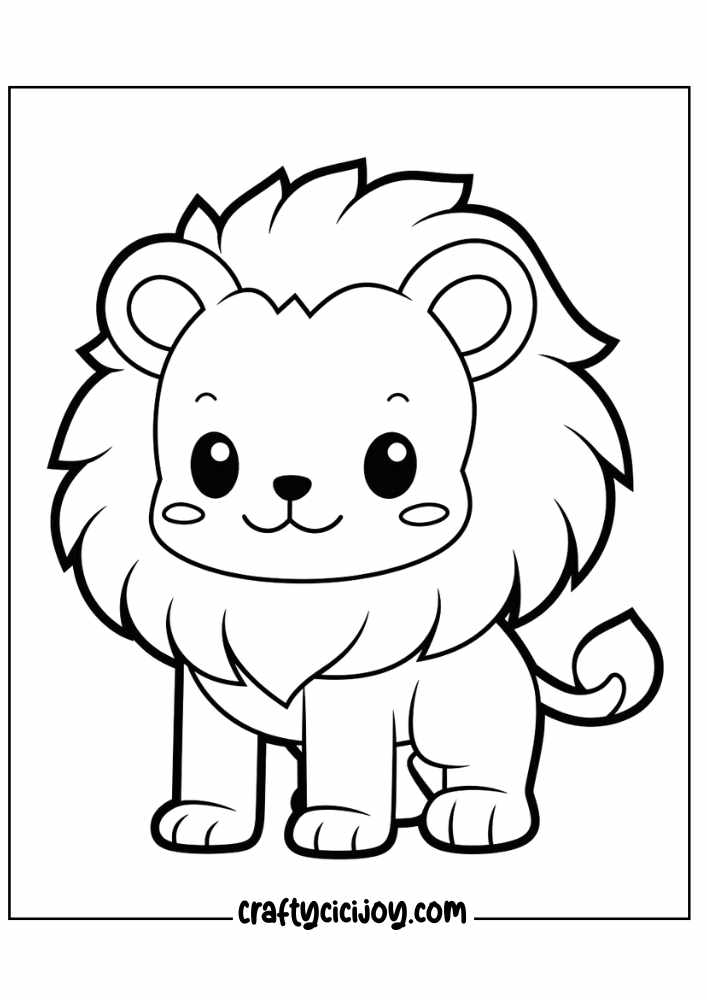 cute lion coloring pages 17
