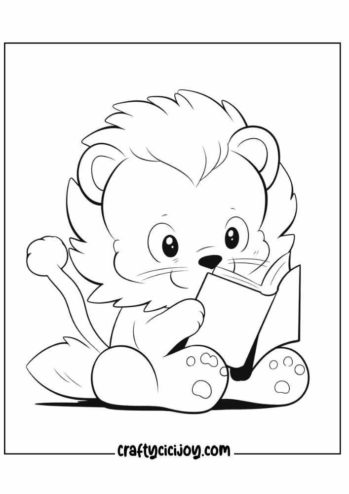 cute lion coloring pages 20