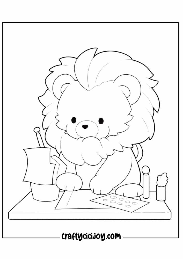 cute lion coloring pages 23