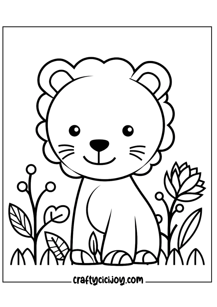 cute lion coloring pages 3