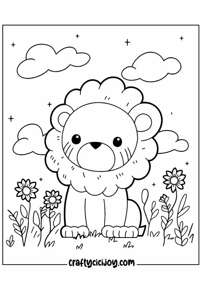 cute lion coloring pages 31