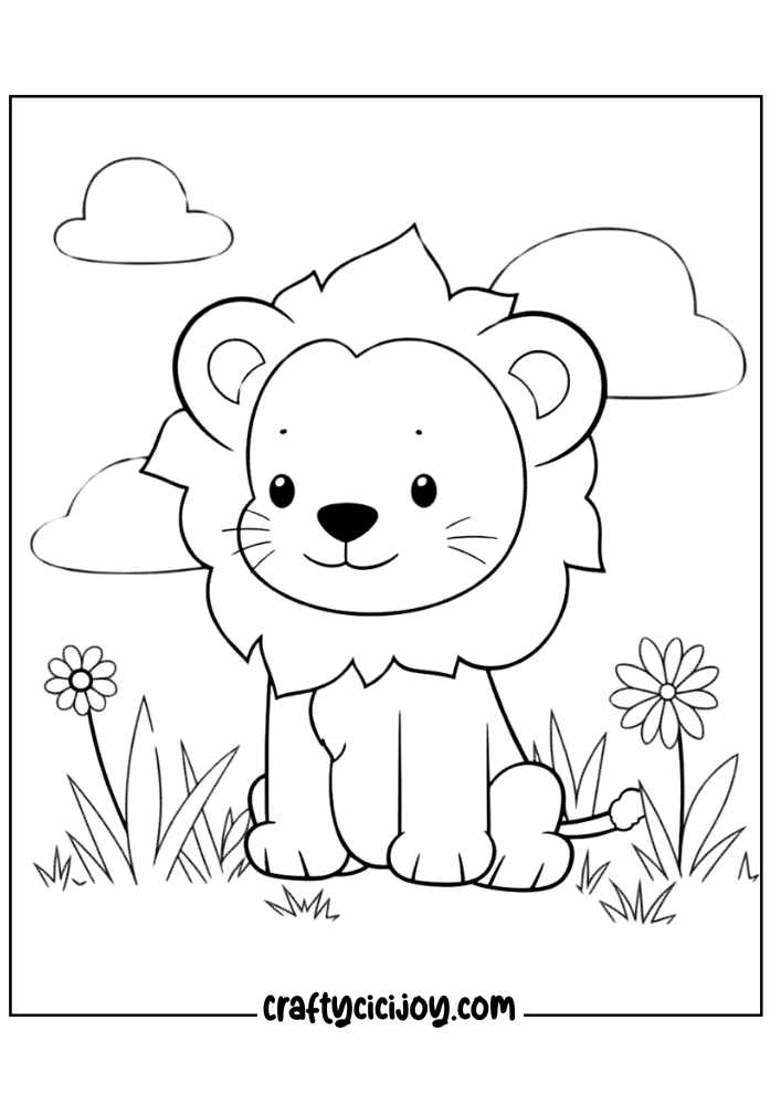 cute lion coloring pages 32
