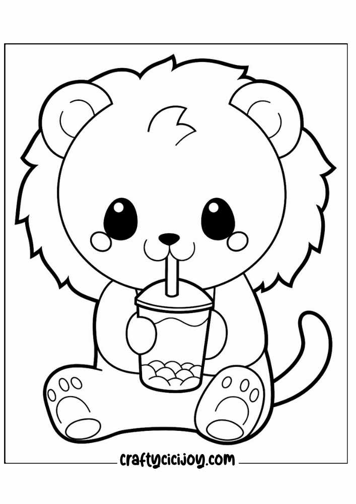 cute lion coloring pages 4