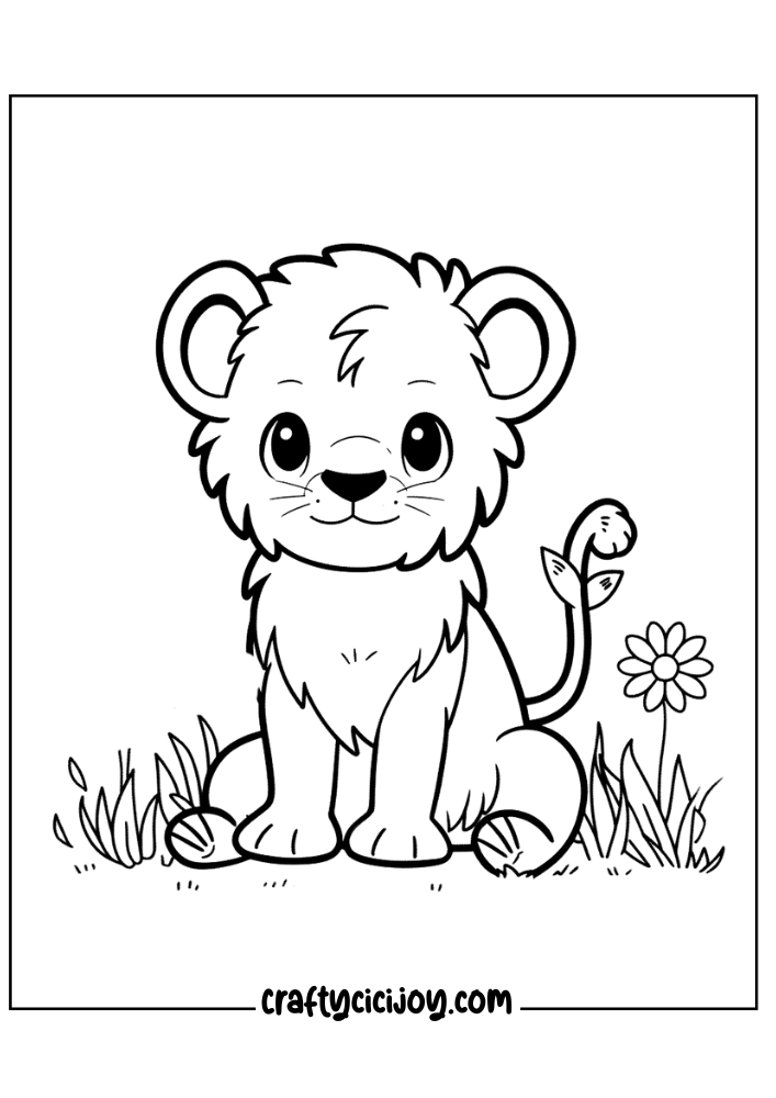 Cute Lion Coloring Page