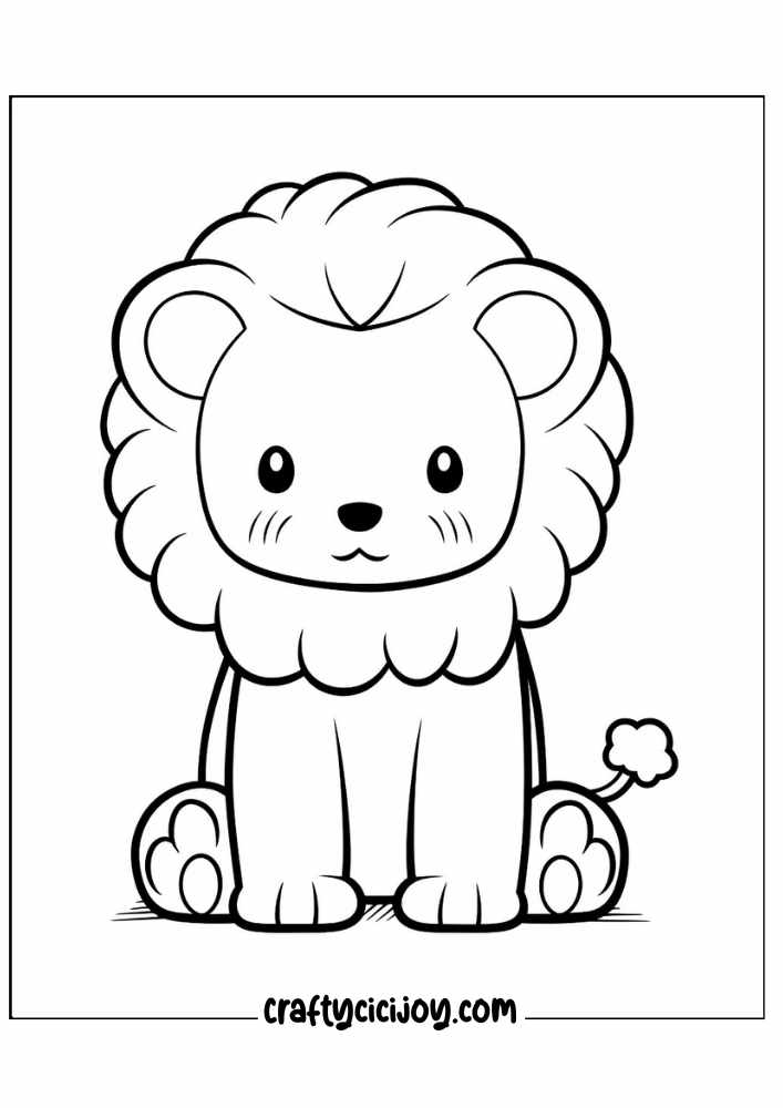 cute lion coloring pages 6