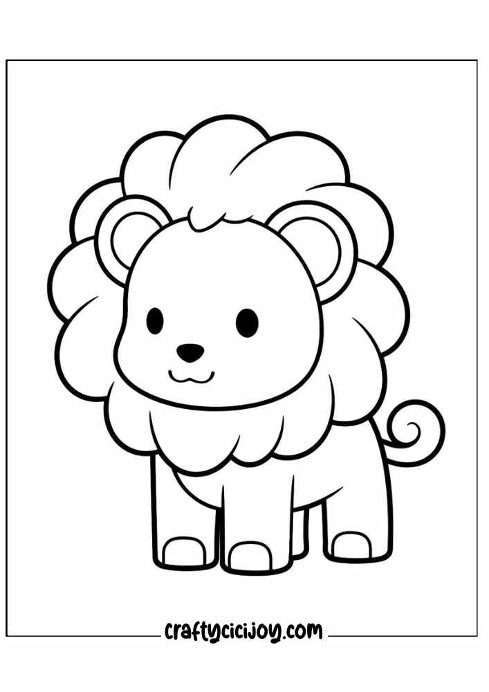 cute lion coloring pages 7