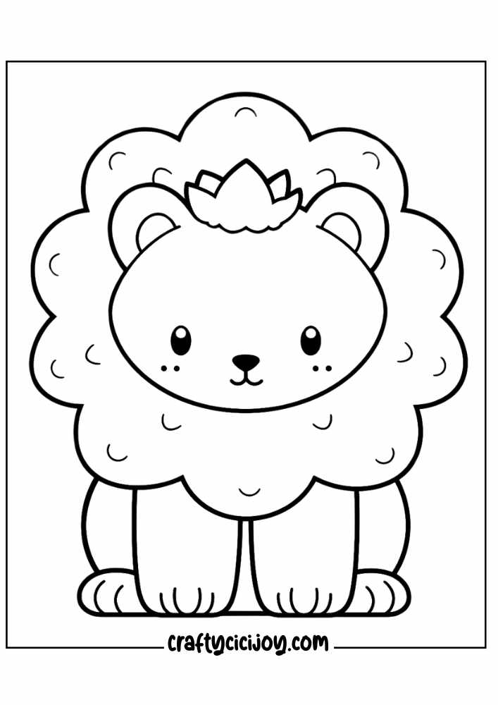 cute lion coloring pages 8