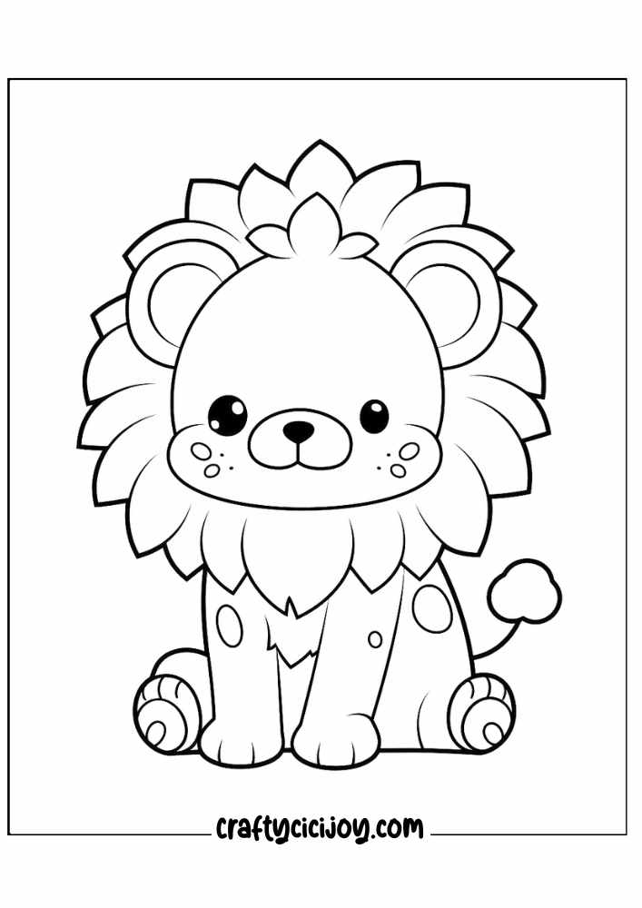 cute lion coloring pages 9