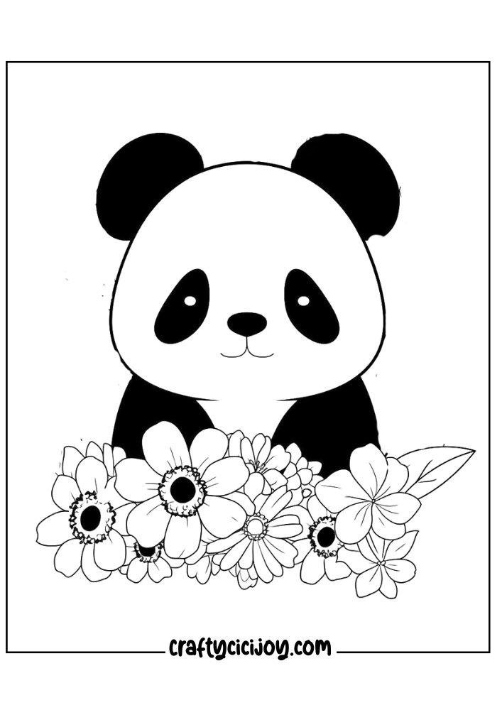 Cute Panda Coloring Page 1 1