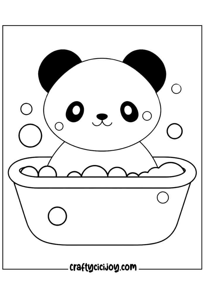 Cute Panda Coloring Page 10
