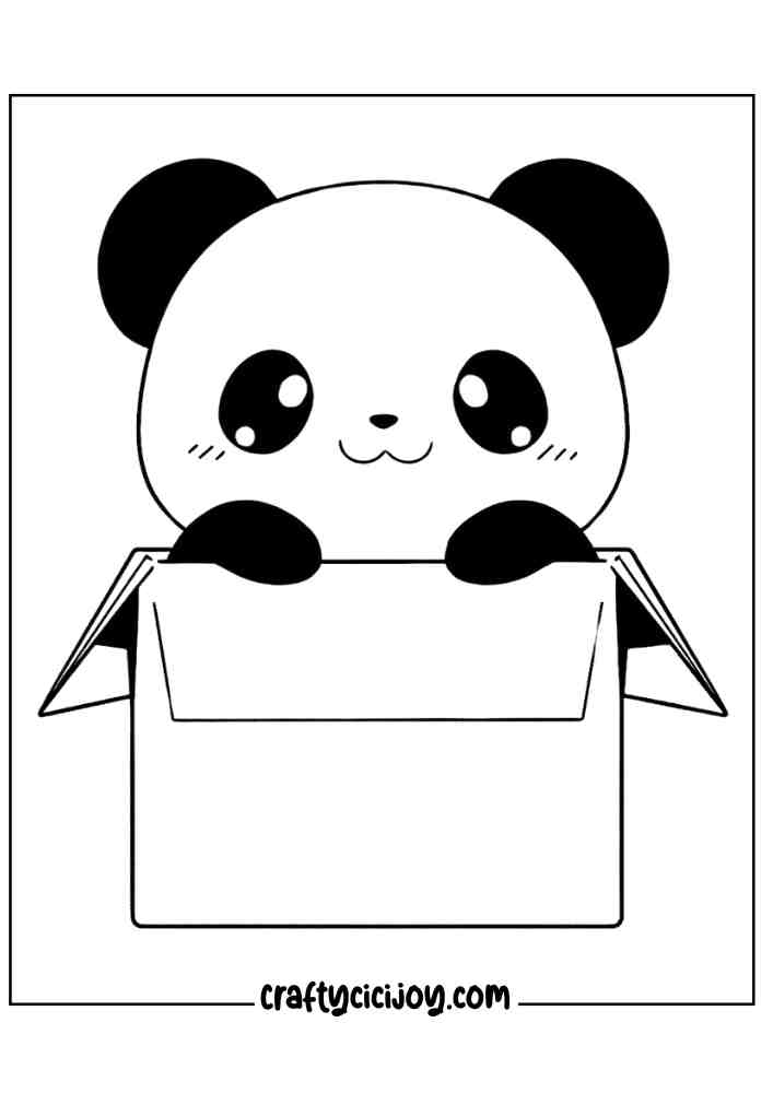 Cute Panda Coloring Page 11