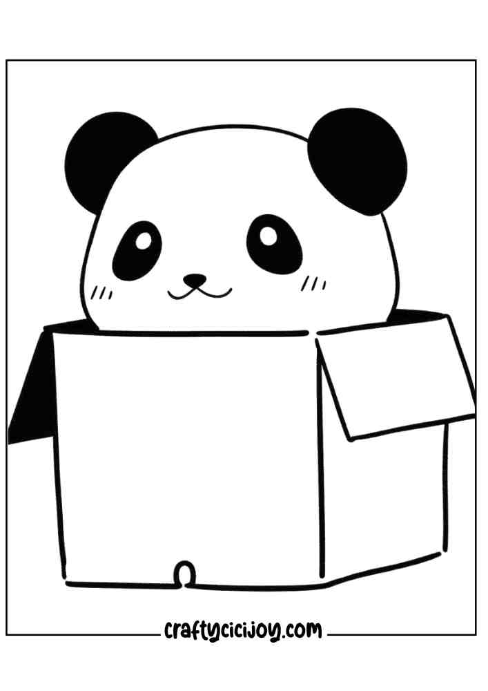 Cute Panda Coloring Page 13