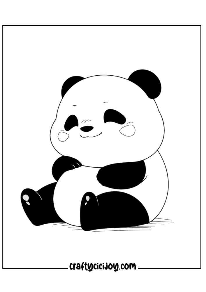 Cute Panda Coloring Page 15