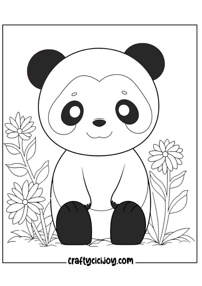 Cute Panda Coloring Page 16