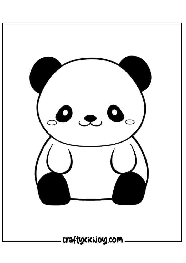 Cute Panda Coloring Page 18