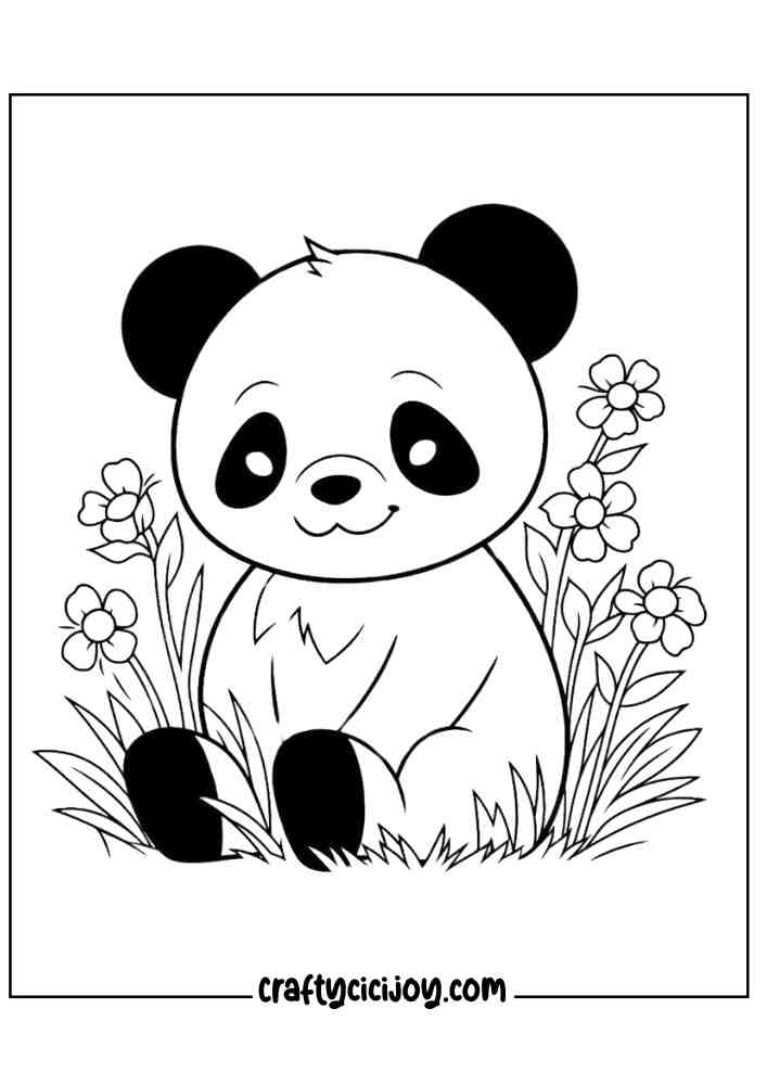 Cute Panda Coloring Page 19