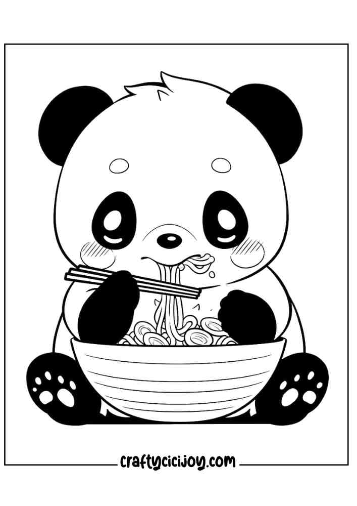 Cute Panda Coloring Page 20