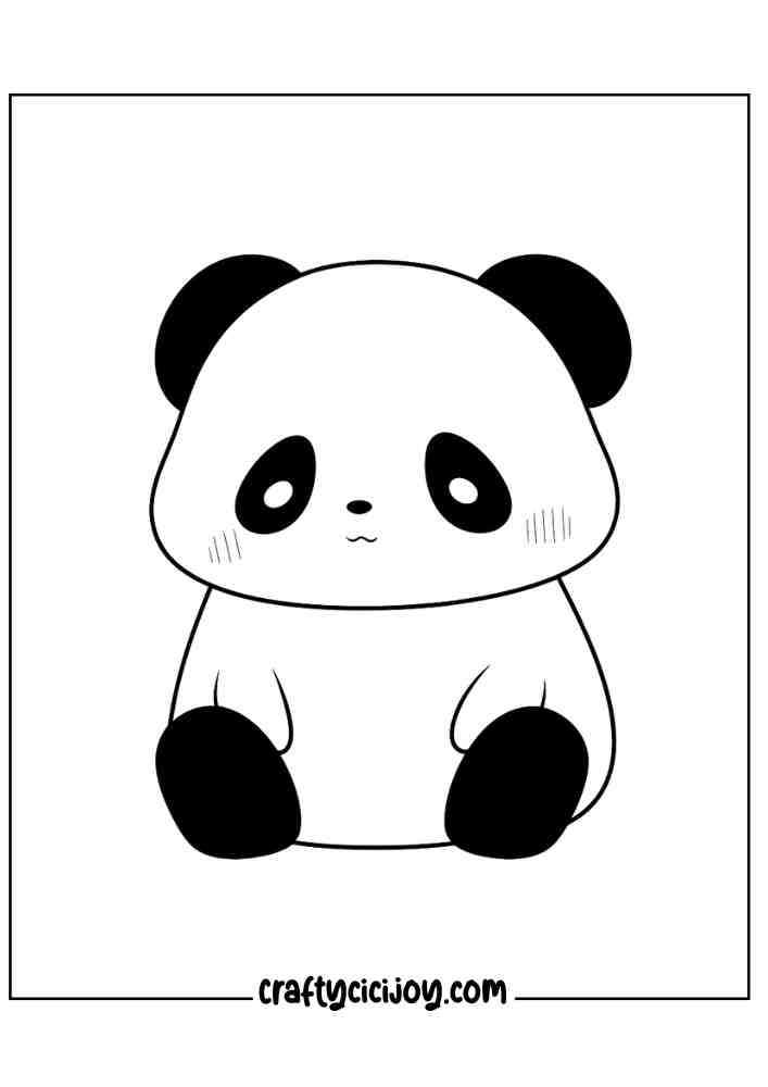 Cute Panda Coloring Page 21