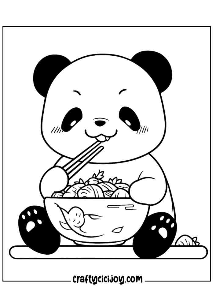 Cute Panda Coloring Page 22