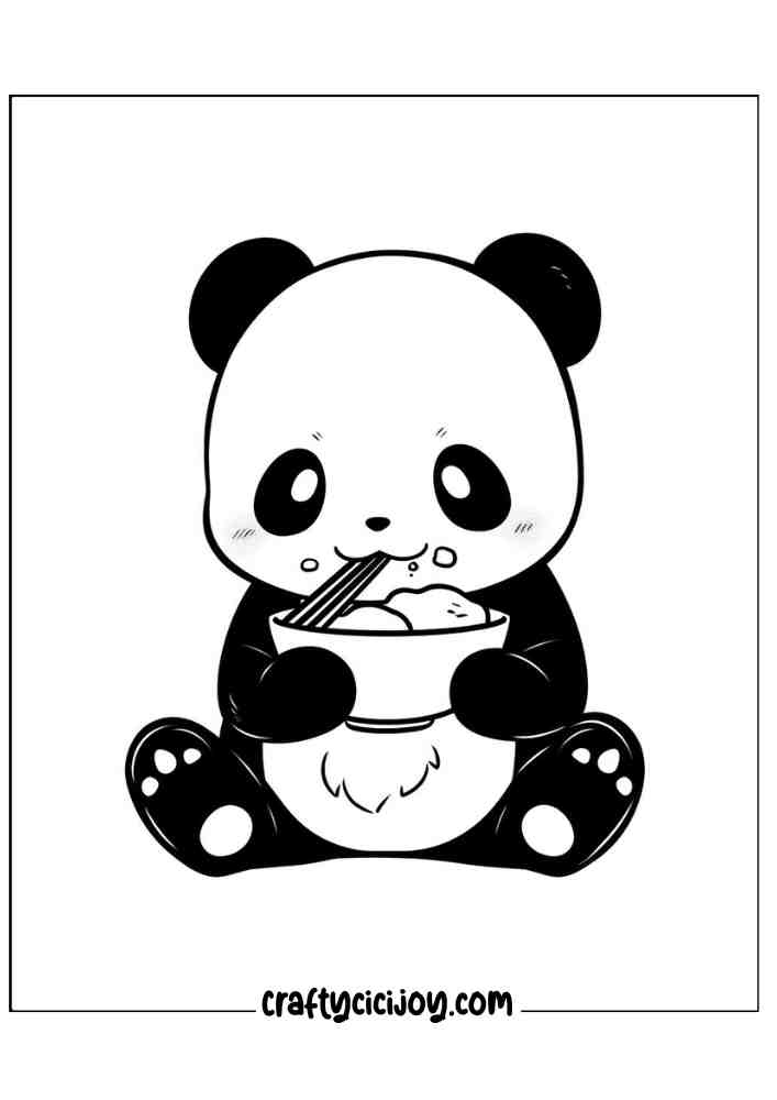 Cute Panda Coloring Page 23