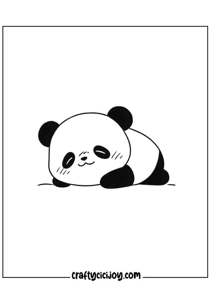 Cute Panda Coloring Page 24