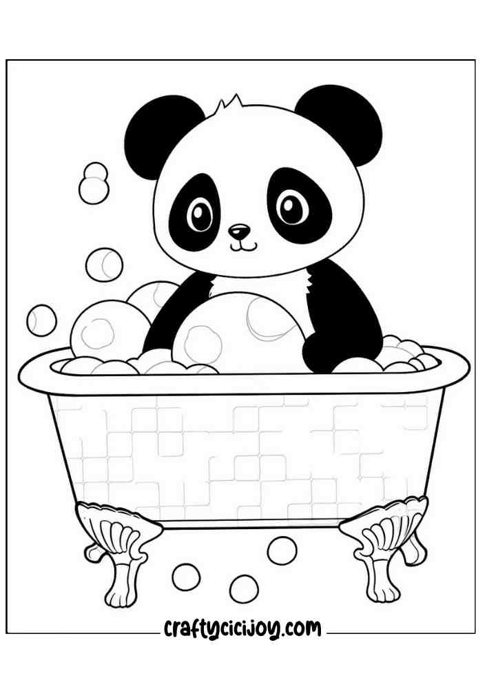 Cute Panda Coloring Page 25