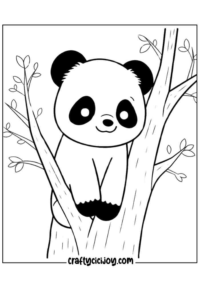 Cute Panda Coloring Page 26