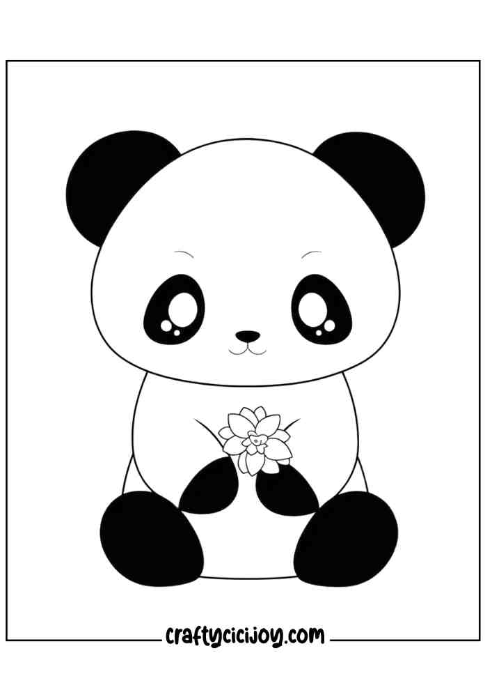 Cute Panda Coloring Page 30