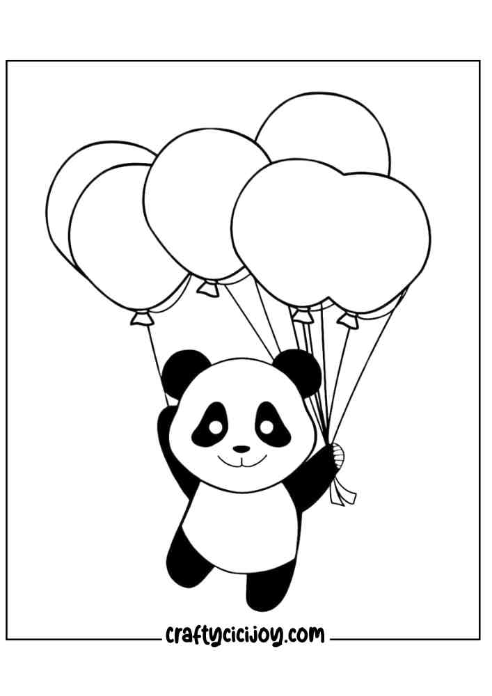 Cute Panda Coloring Page 31