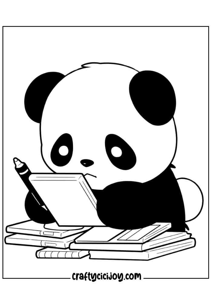 Cute Panda Coloring Page 32