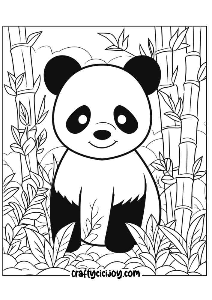 Cute Panda Coloring Page 33